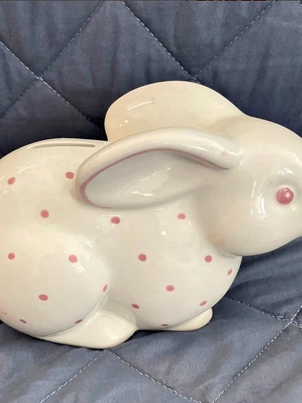 Tiffany & Co.  Ceramic White & Pink poka dot Made in Italy bunny